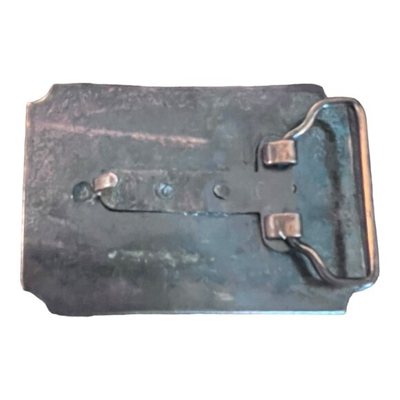Vintage Cowboy Western Brass Tone Belt Buckle Tall in the Saddle Wagon 2.5"X3.5" - Picture 3 of 3